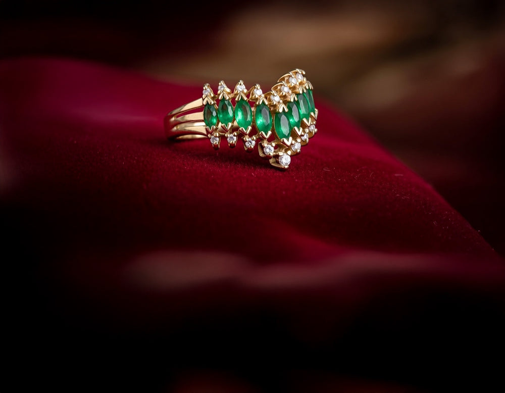 Estate Jewelry Emerald Diamond Ring Sale