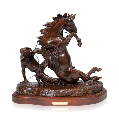 "Hard Way to Get Off" Bronze by Robert Scriver, Fine Art, Bronze, Limited