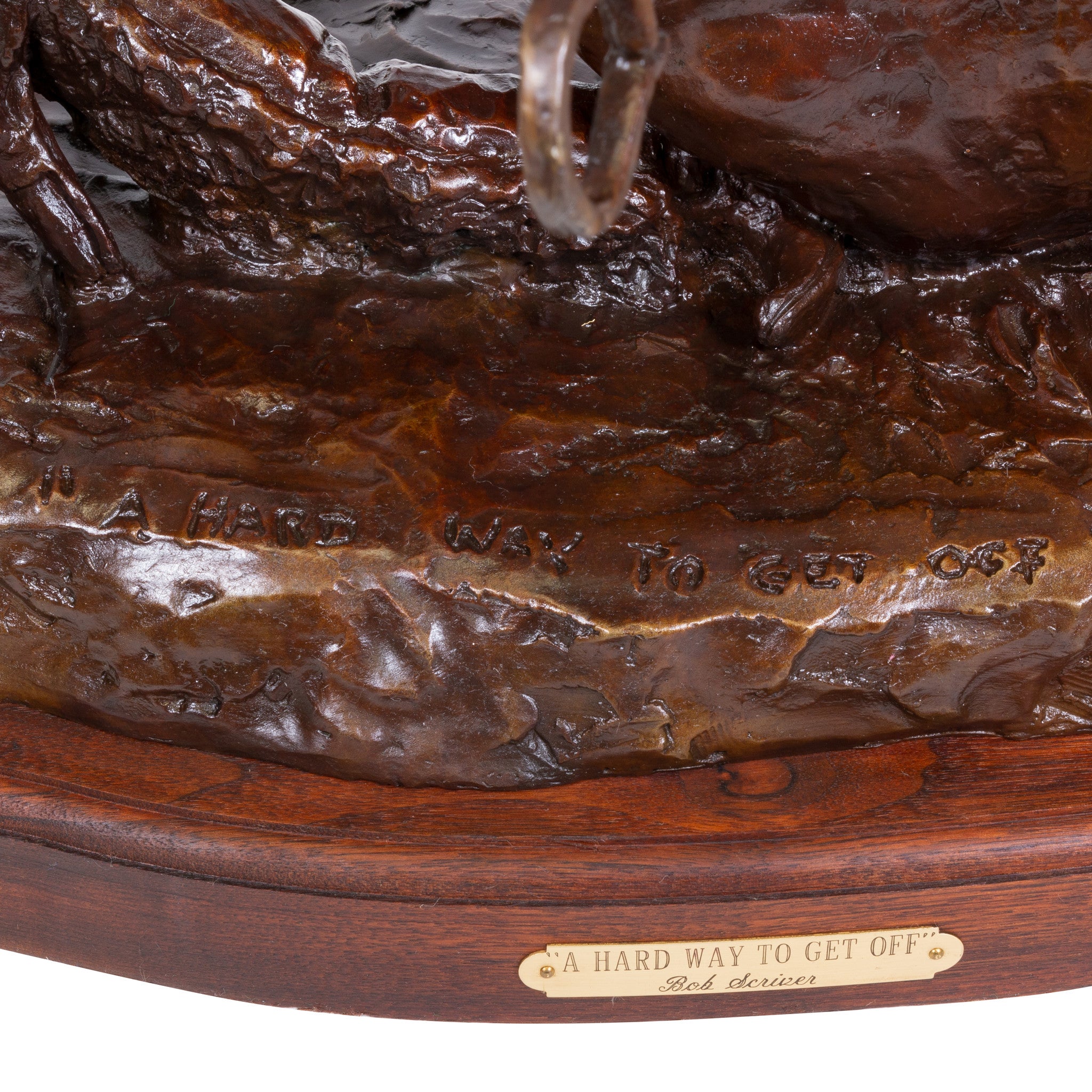 "Hard Way to Get Off" Bronze by Robert Scriver