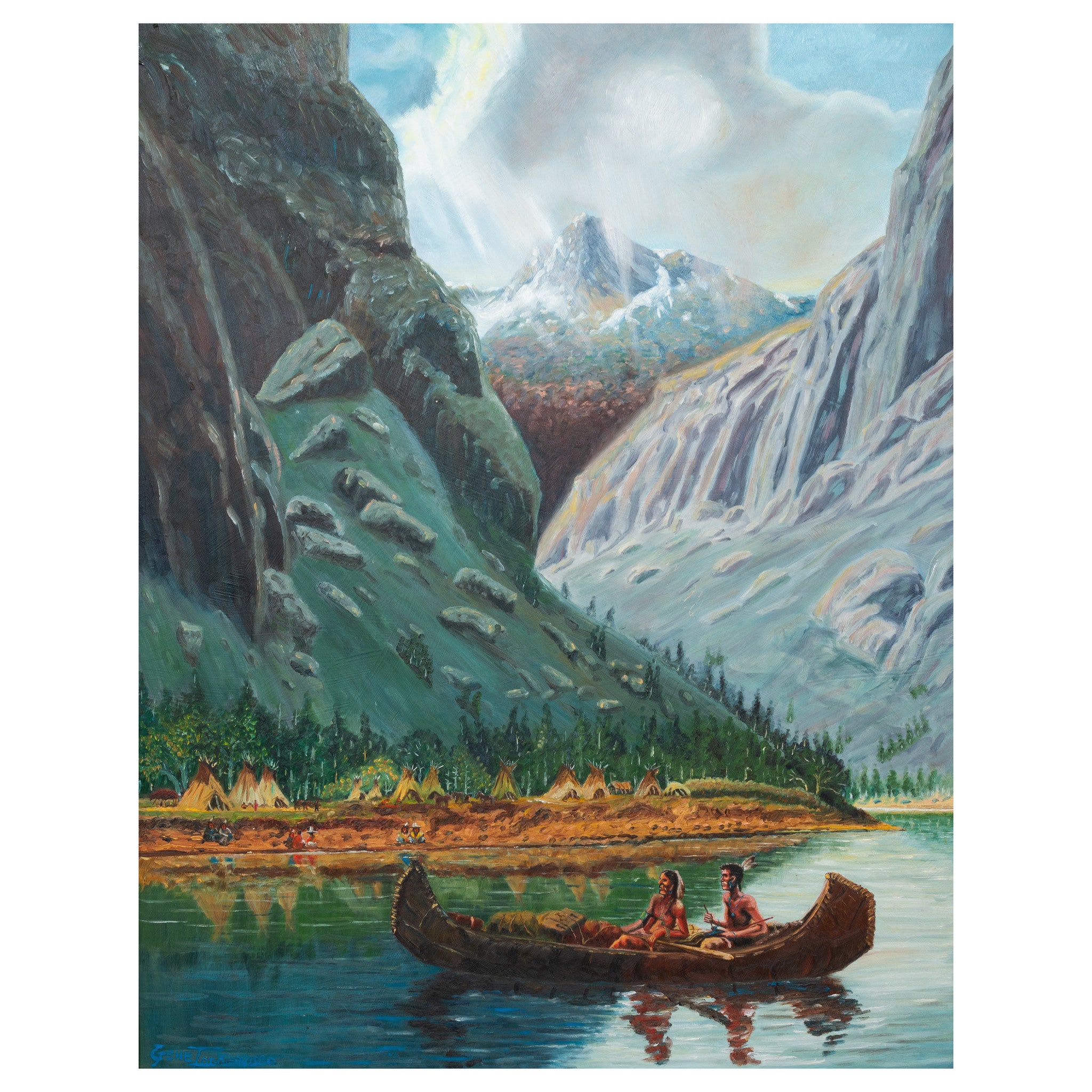 Trip Back Home by Gene Locklear, Fine Art, Painting, Native American