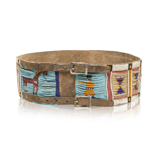 Plateau Beaded Figurative Belt, Native, Garment, Belt