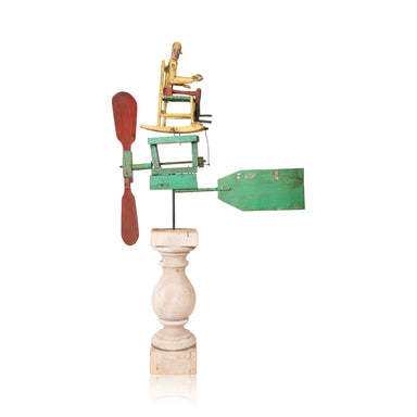 Man Reading Decorated Whirligig, Furnishings, Decor, Whirligig