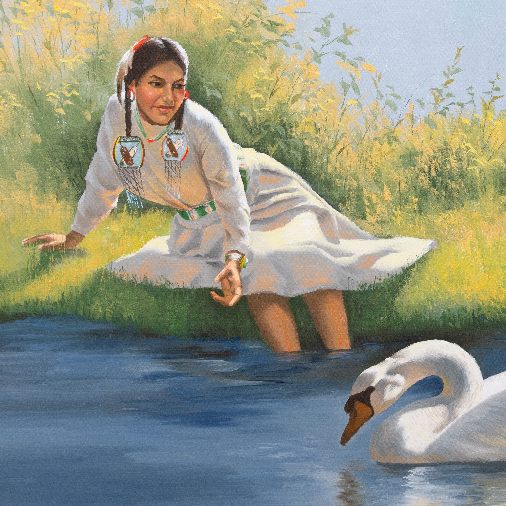 "Girl with Swan" by Peter Darro