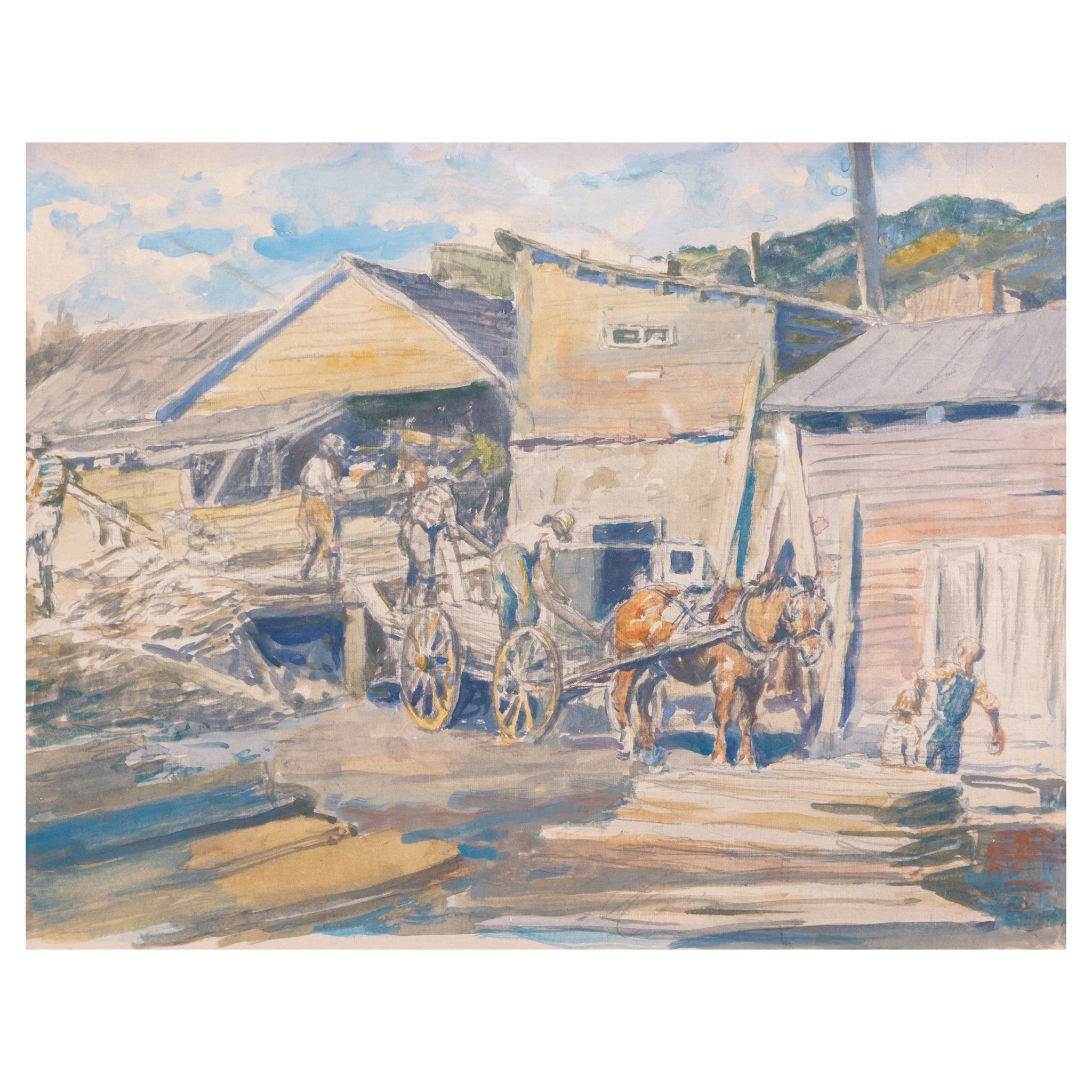 Quebec Sawmill by George Hand Wright, Fine Art, Painting, Western