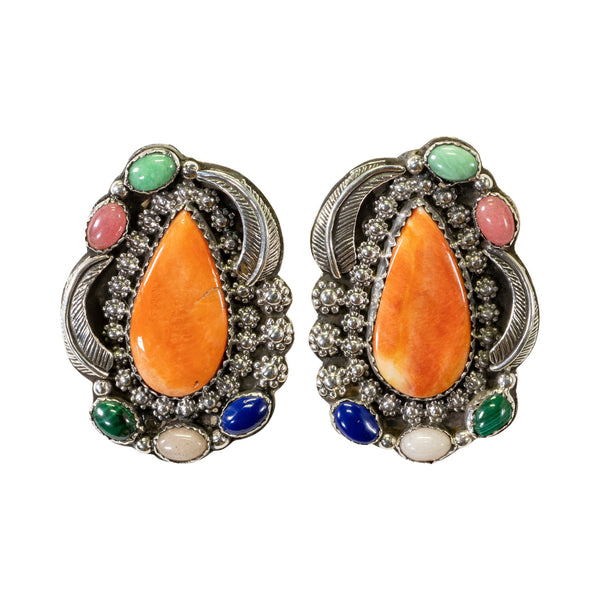 Navajo Multi-Stone Earrings, Jewelry, Earrings, Native