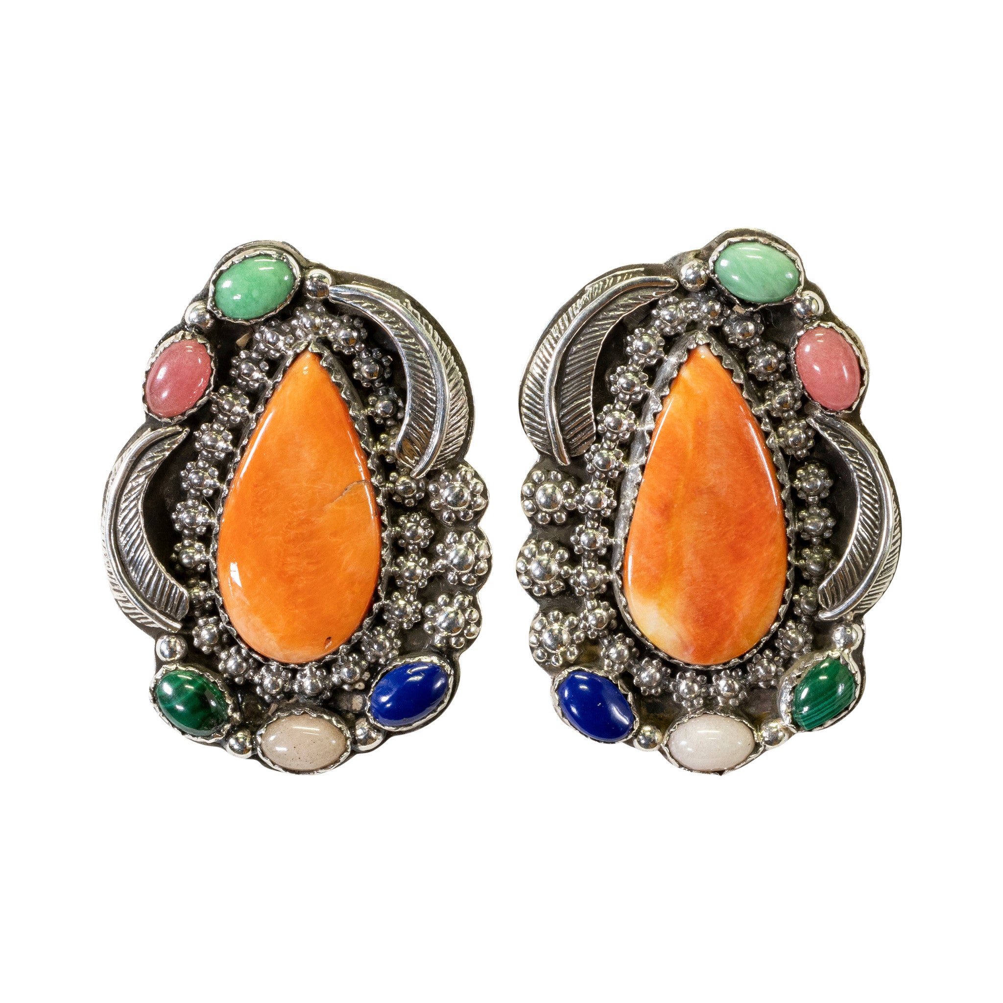 Navajo Multi-Stone Earrings, Jewelry, Earrings, Native