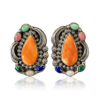 Navajo Multi-Stone Earrings, Jewelry, Earrings, Native