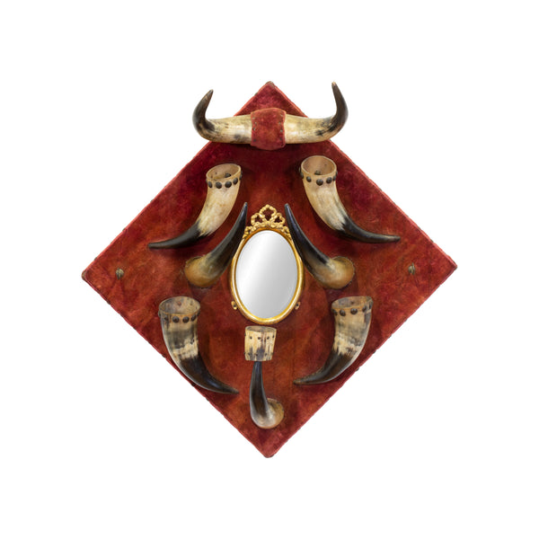Vintage Steer Horn Hat Rack, Furnishings, Furniture, Hat Rack