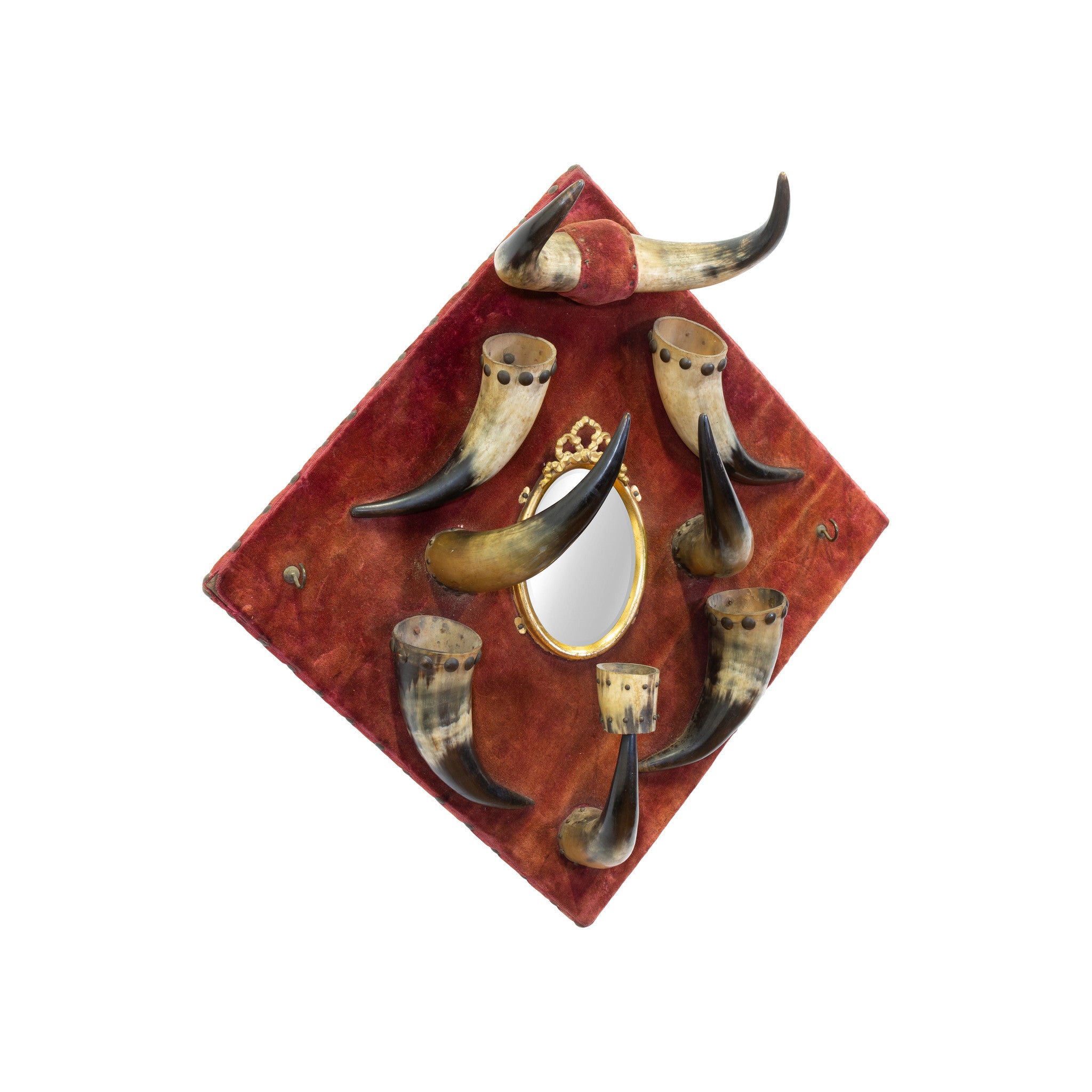 Vintage Steer Horn Hat Rack