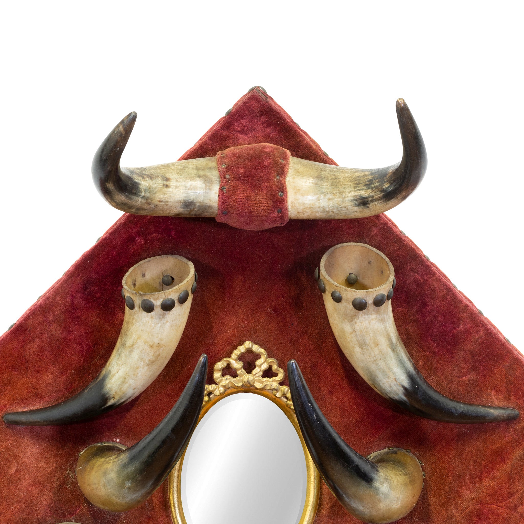 Vintage Steer Horn Hat Rack