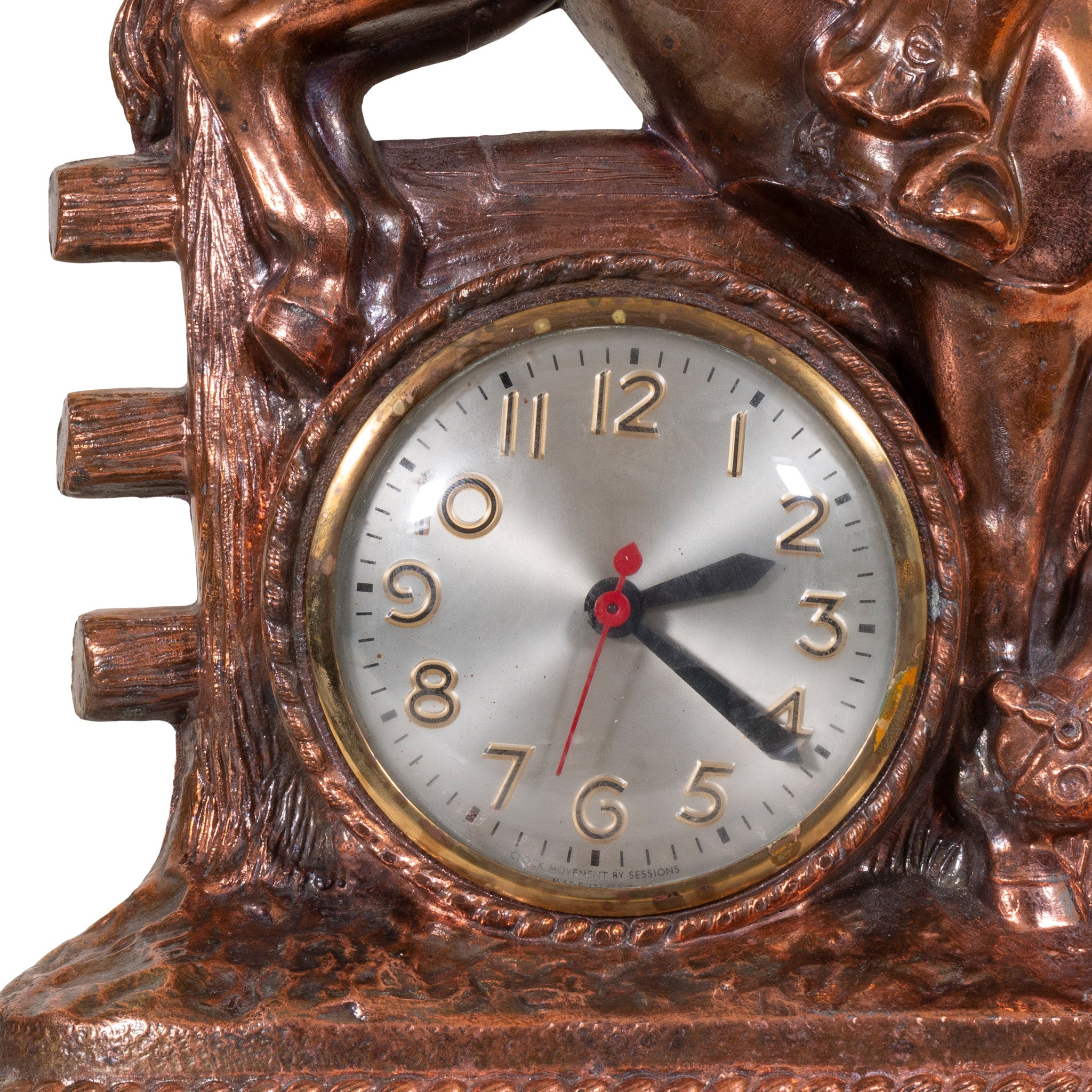 Copperized Bucking Bronc Electric Clock
