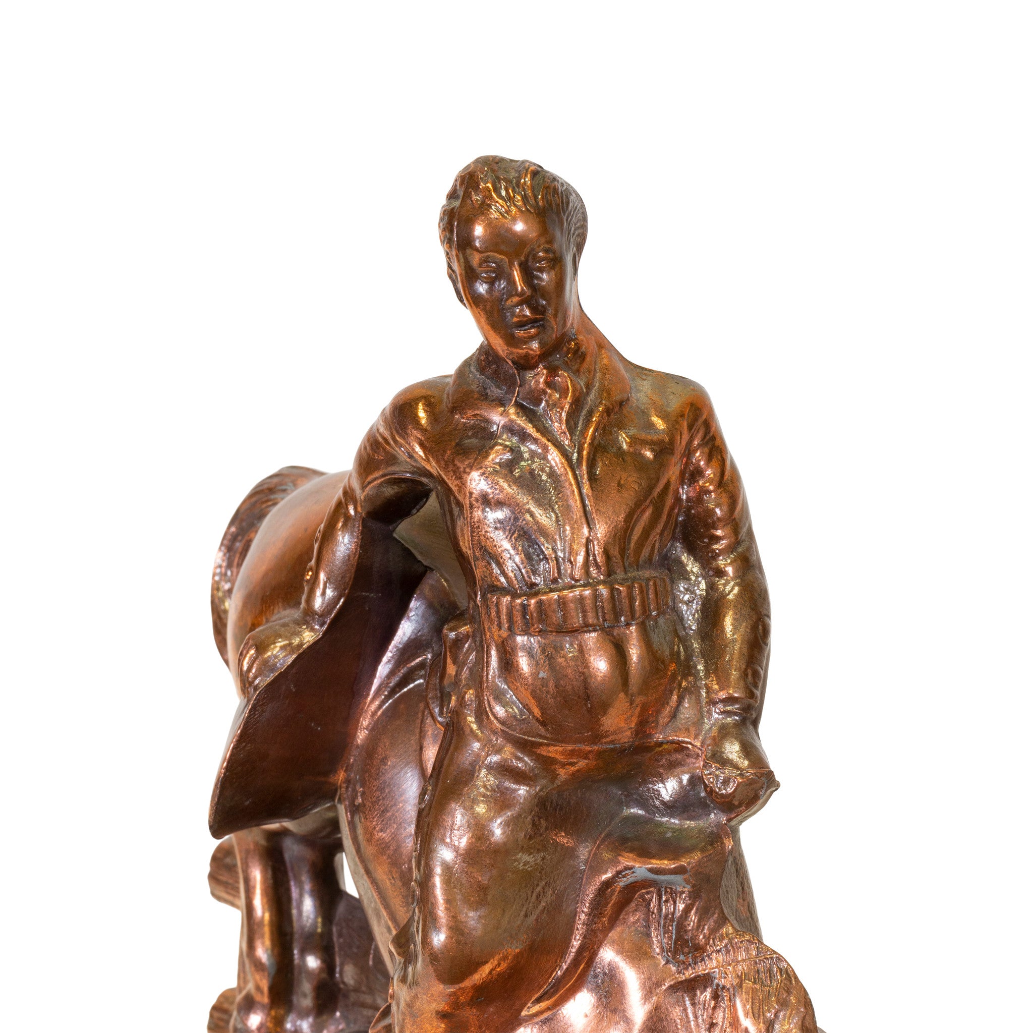Copperized Bucking Bronc Electric Clock