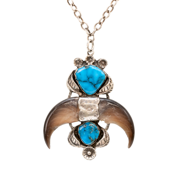 Navajo Bear Claw Pendant, Jewelry, Necklace, Native
