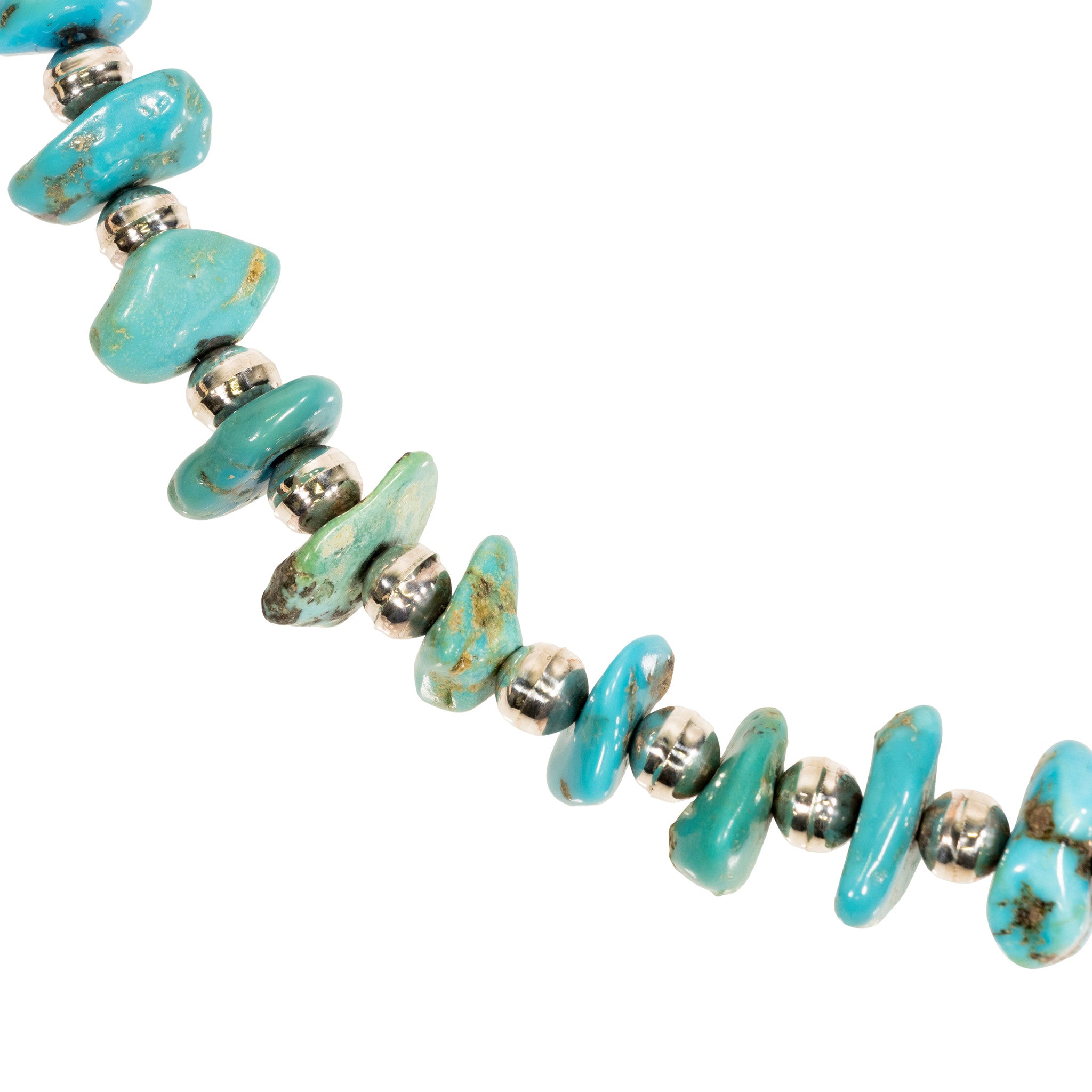 Turquoise and Silver Beaded Necklace