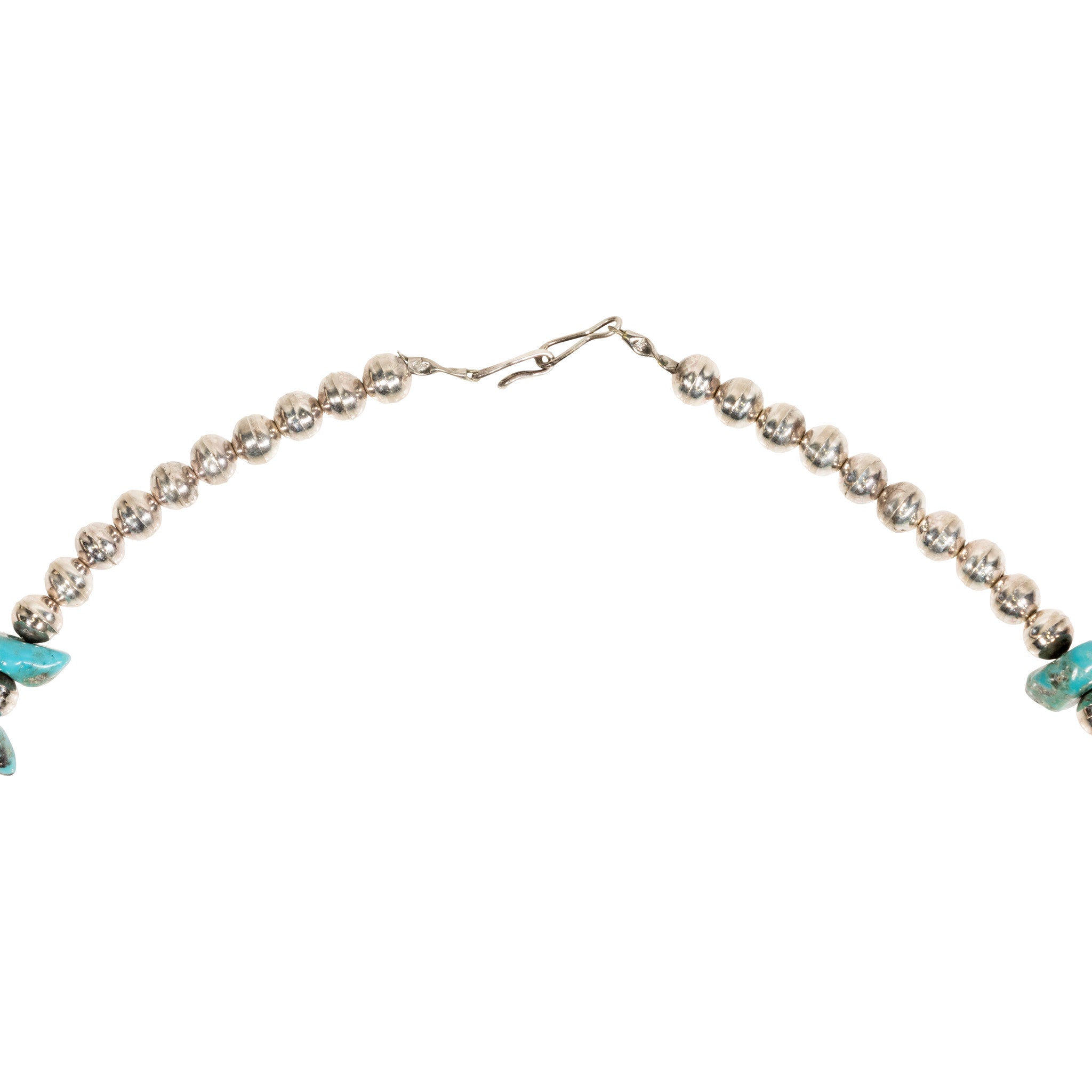 Turquoise and Silver Beaded Necklace