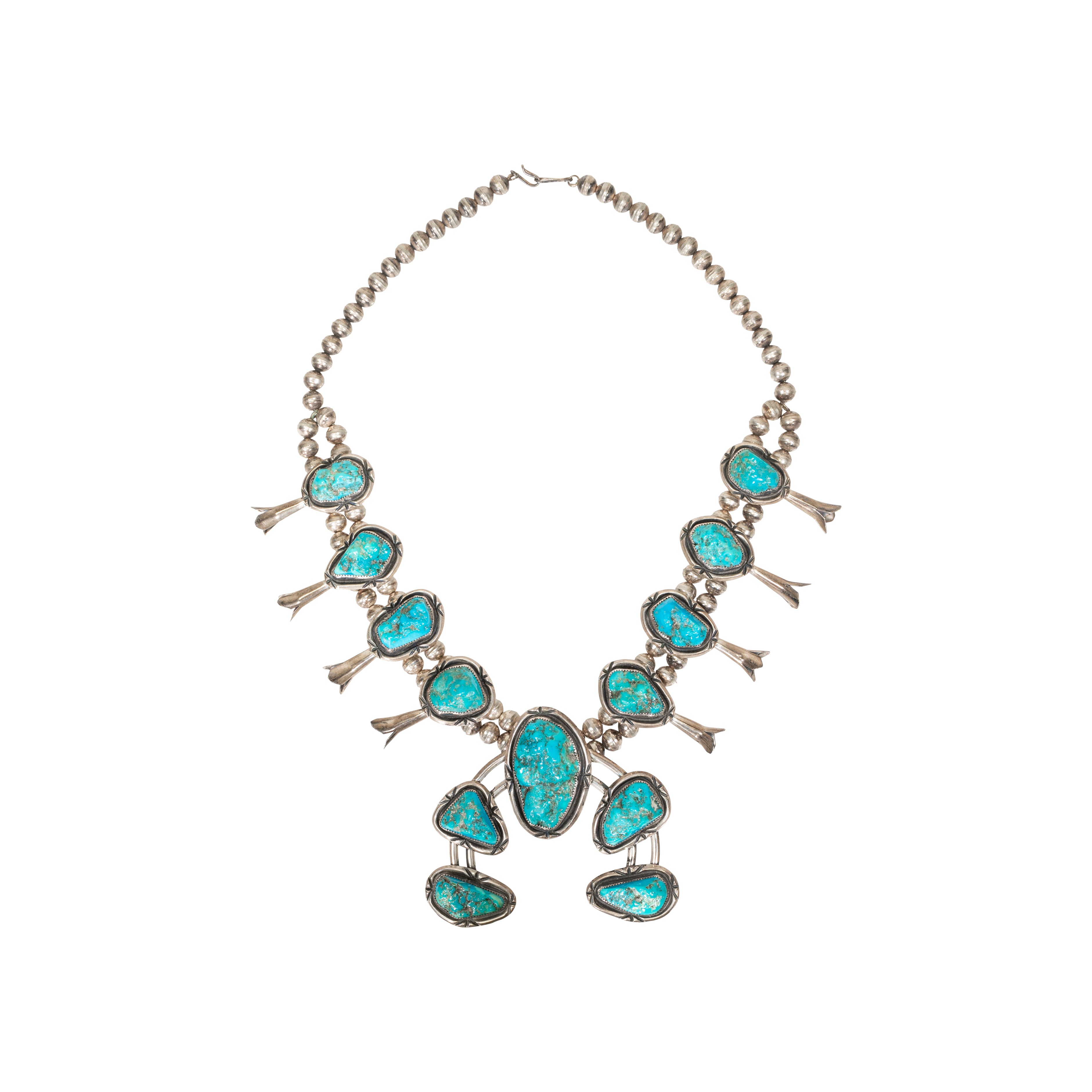 Navajo Kingman Squash Blossom, Jewelry, Squash Blossom, Native