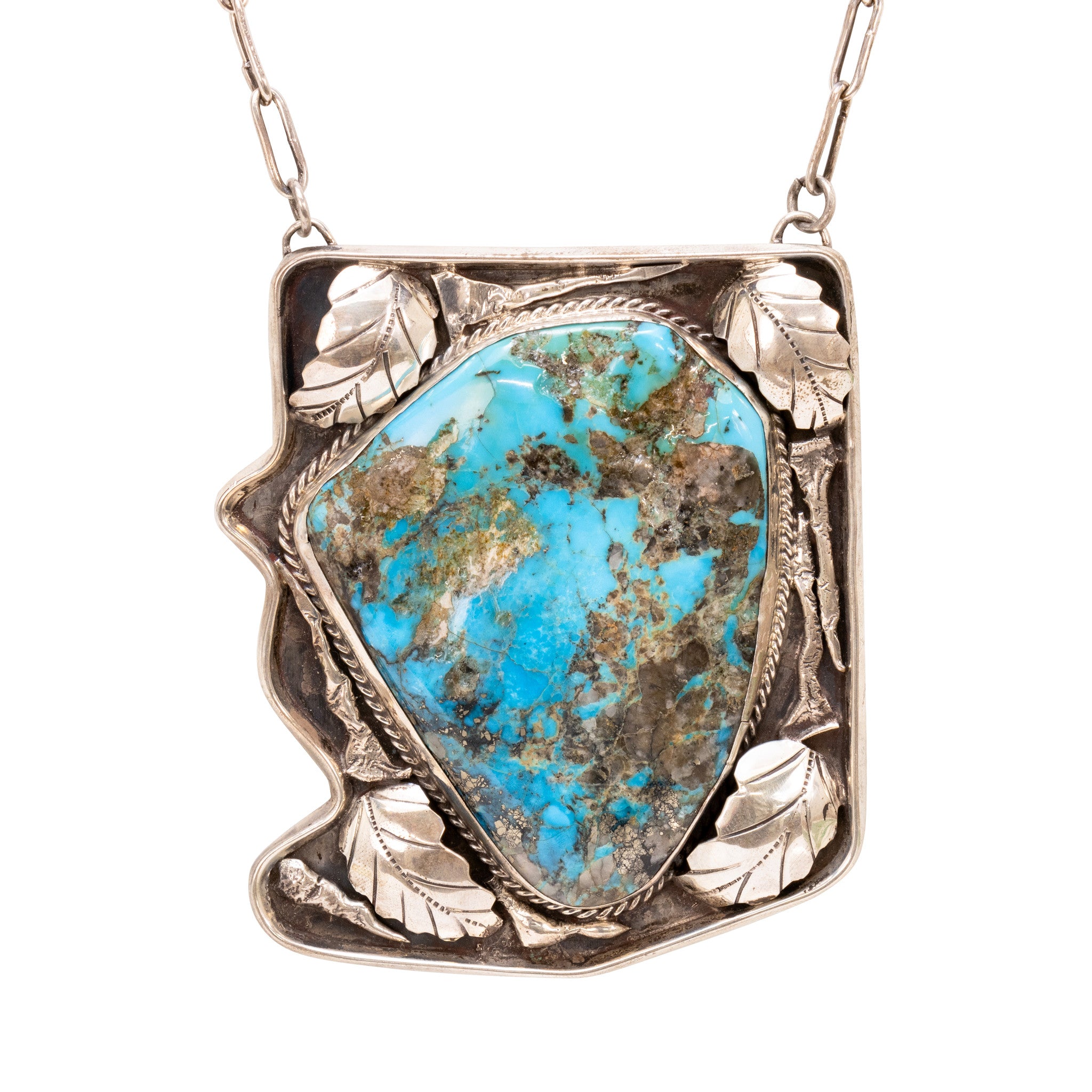 Exceptionally Large Navajo Turquoise Pendant, Jewelry, Necklace, Native