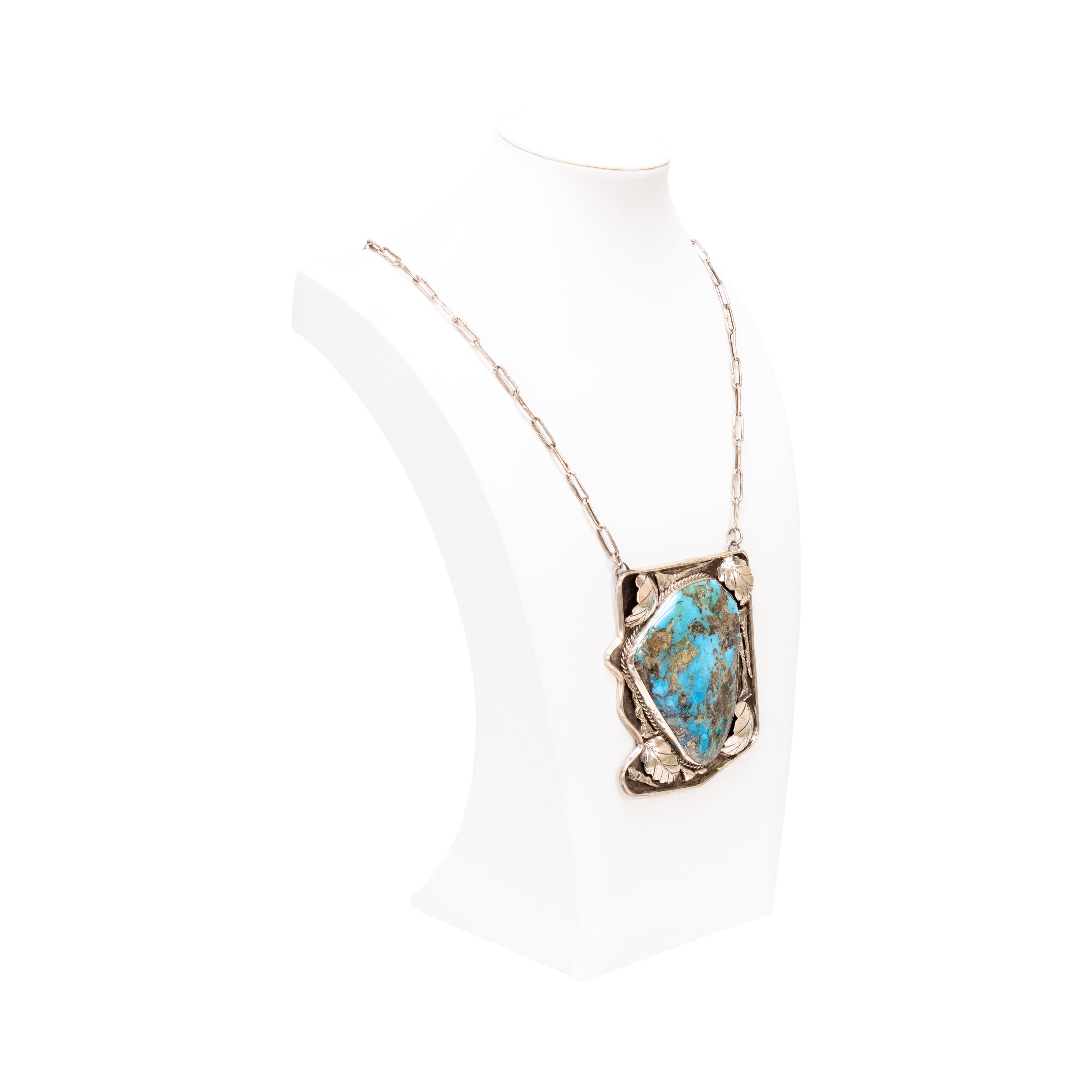 Exceptionally Large Navajo Turquoise Pendant