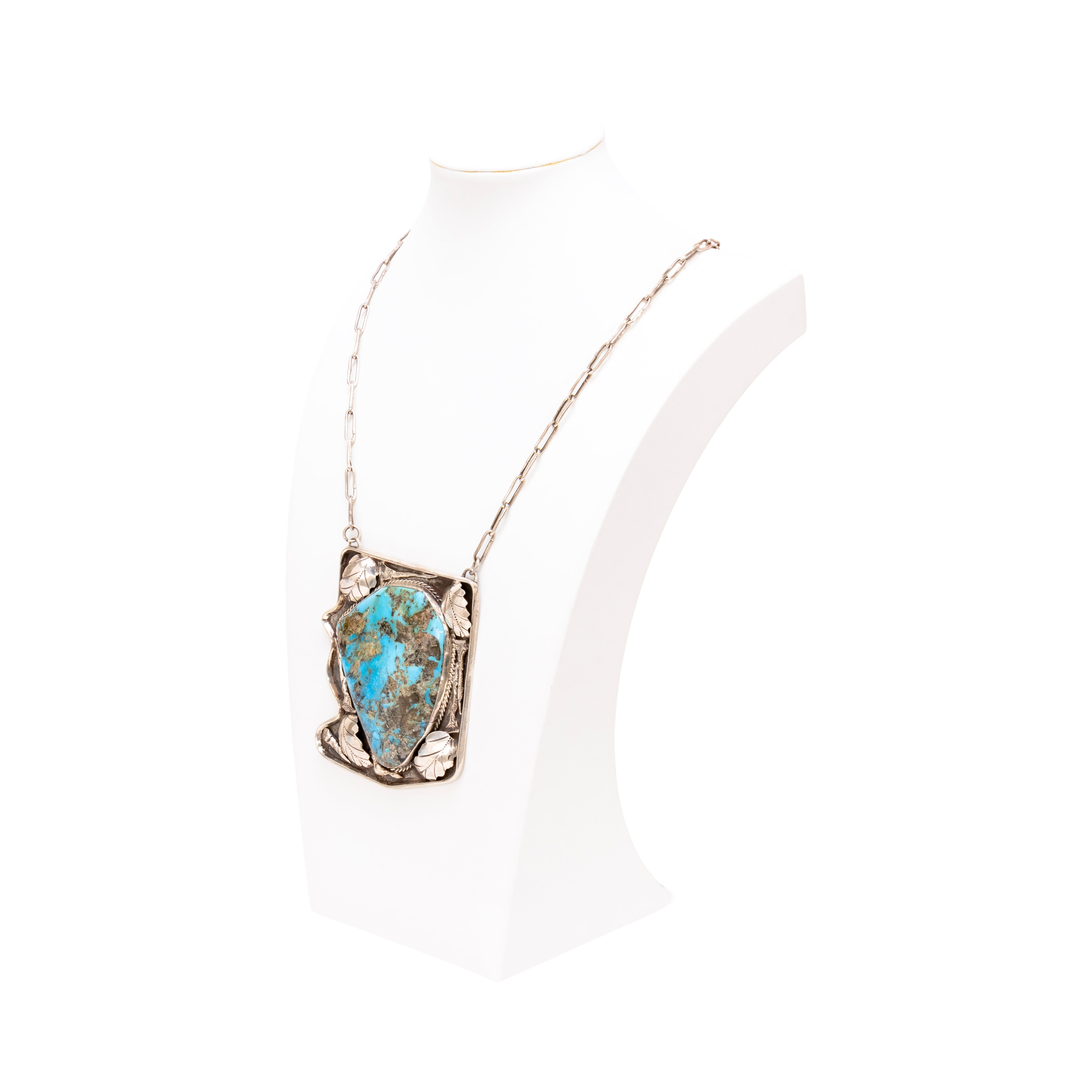 Exceptionally Large Navajo Turquoise Pendant