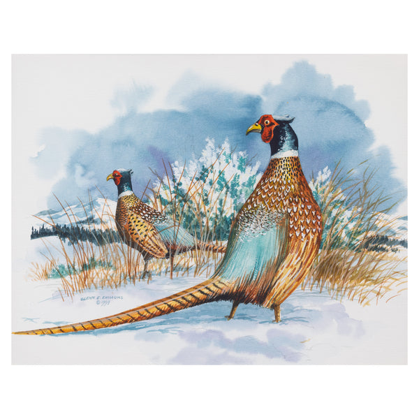 Rooster Pair by Glenn Emmons, Fine Art, Painting, Wildlife