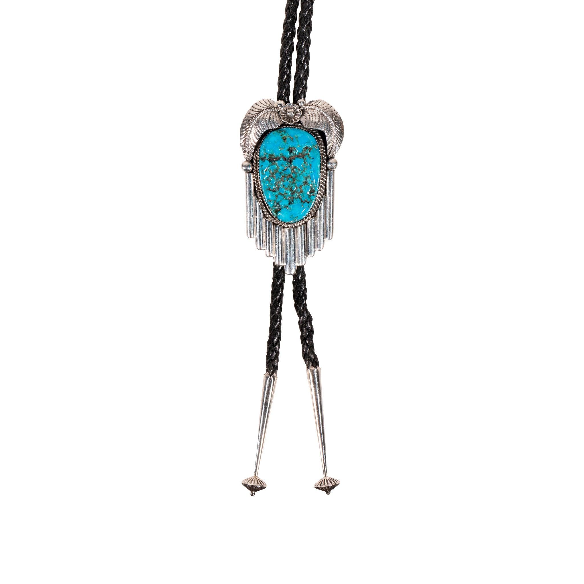 Turquoise and Sterling Bolo Tie, Jewelry, Bolo Necktie, Native