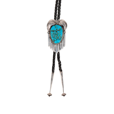 Turquoise and Sterling Bolo Tie, Jewelry, Bolo Necktie, Native