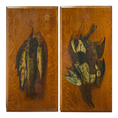 Pair Dead Game Paintings, Fine Art, Painting, Sporting