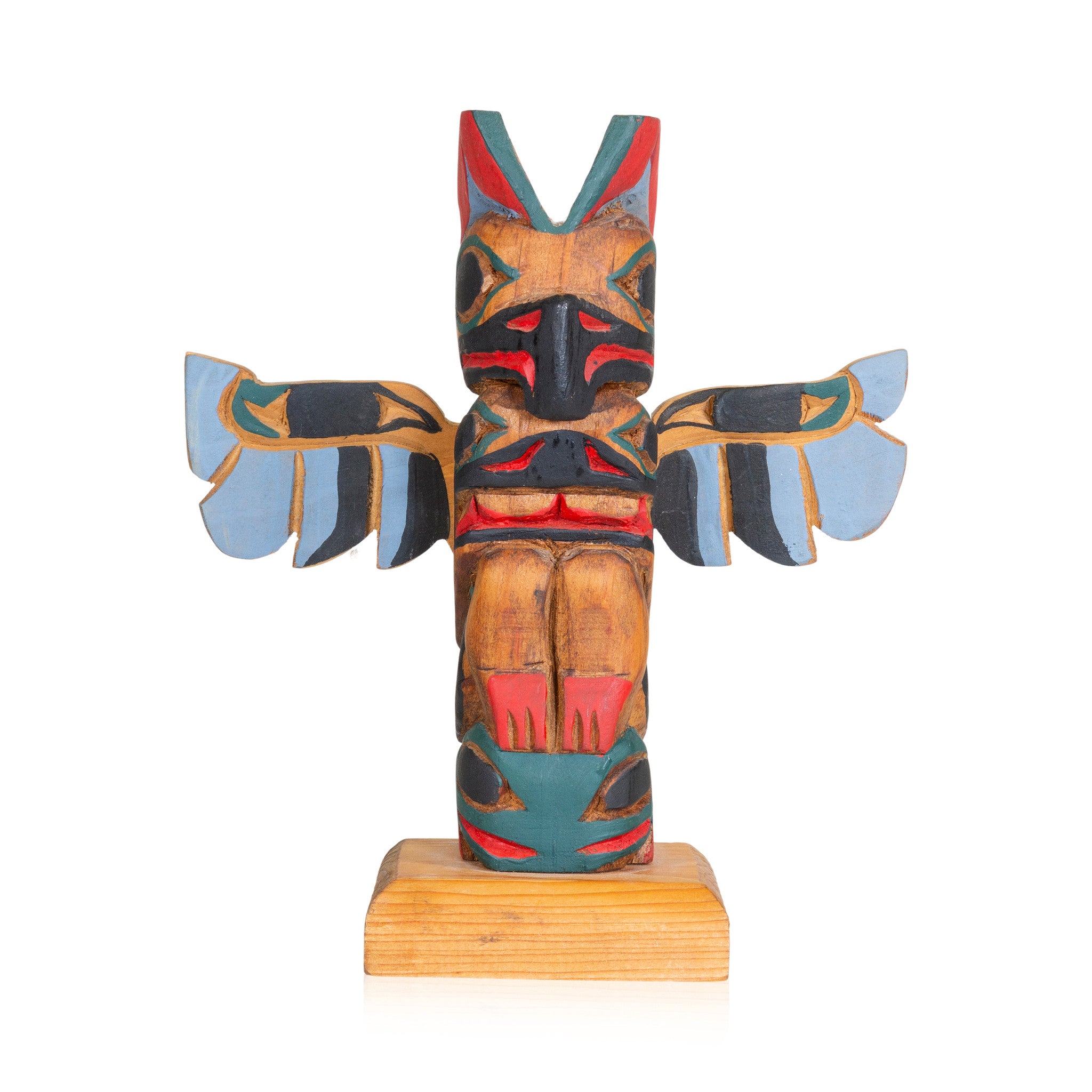 Thunderbird and Frog Totem by Henry Rudick, Native, Carving, Totem