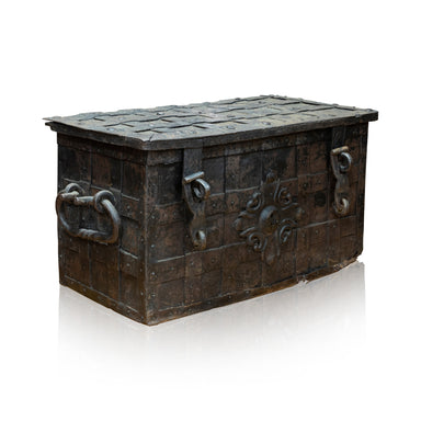 Spanish Treasure Chest of Forged Steel, Furnishings, Furniture, Chest
