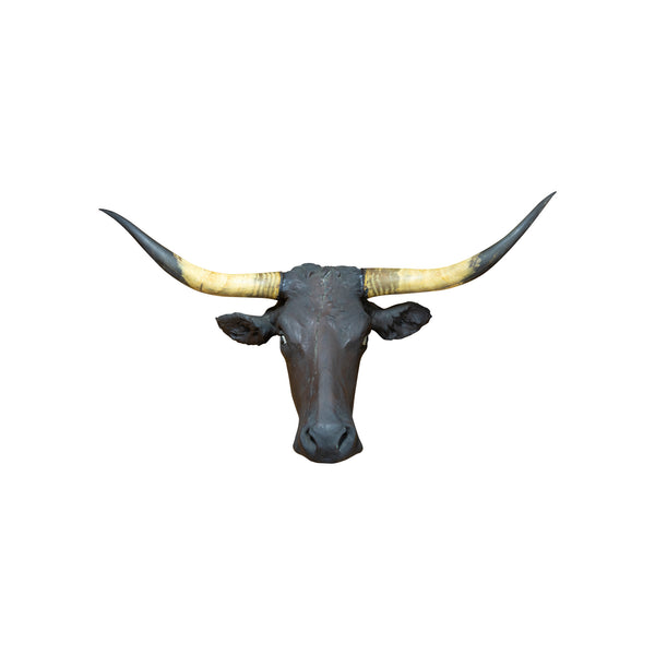 Vintage Wood Carved Steer Head, Furnishings, Decor, Folk Item