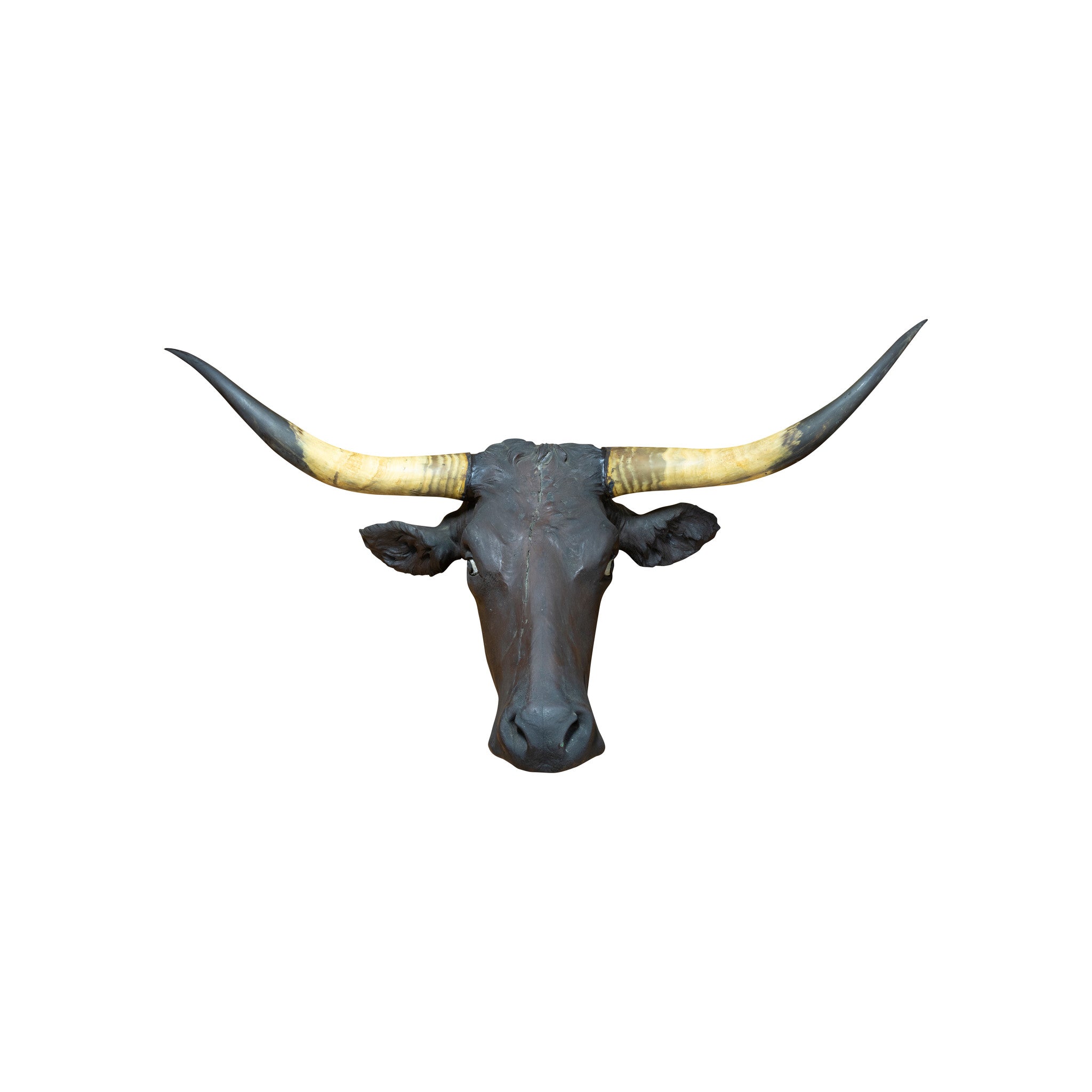 Vintage Wood Carved Steer Head, Furnishings, Decor, Folk Item