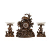 Black Forest Three Piece Clock Set, Furnishings, Black Forest, Clock