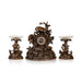 Black Forest Three Piece Clock Set, Furnishings, Black Forest, Clock