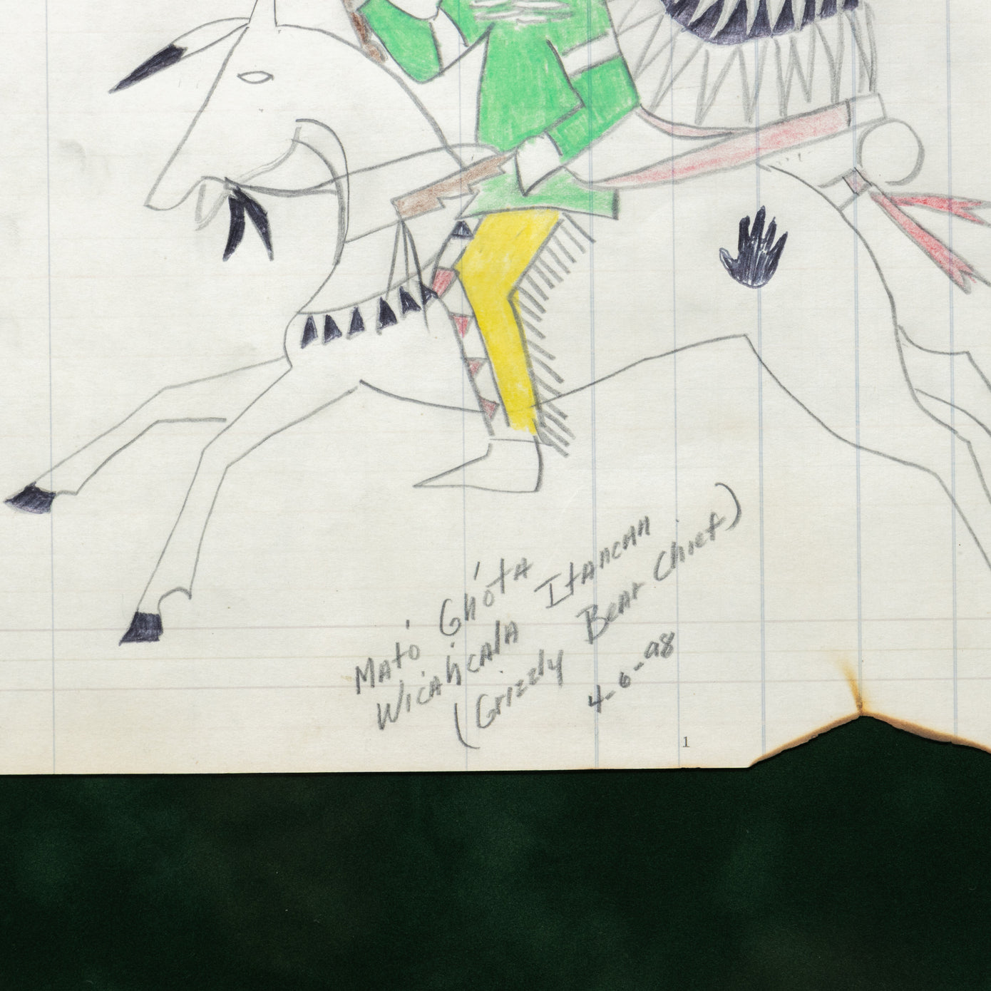 "Grizzly Bear Chief" Ledger Drawing