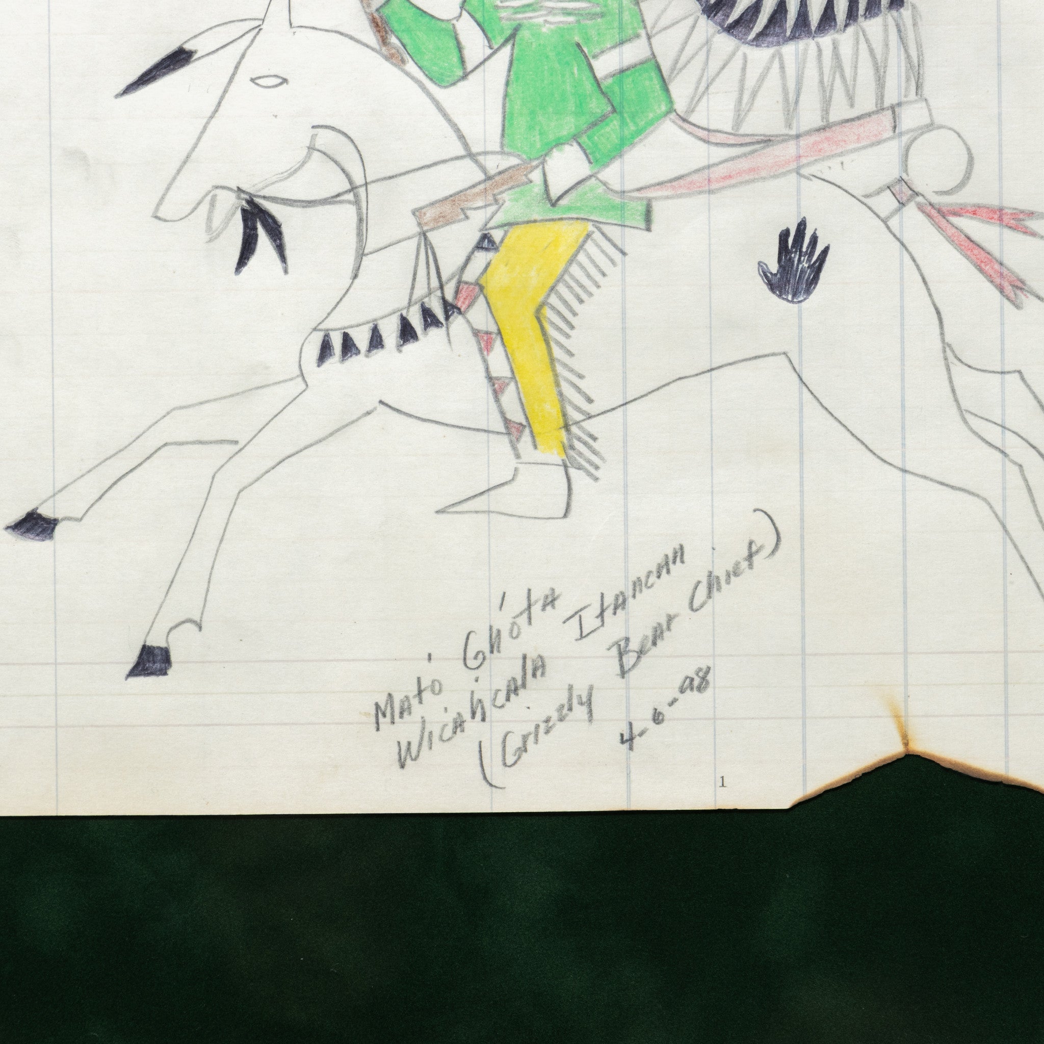 "Grizzly Bear Chief" Ledger Drawing