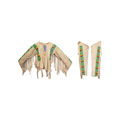 Sioux Warrior's Deer Skin Shirt and Leggings, Native, Garment, Shirt