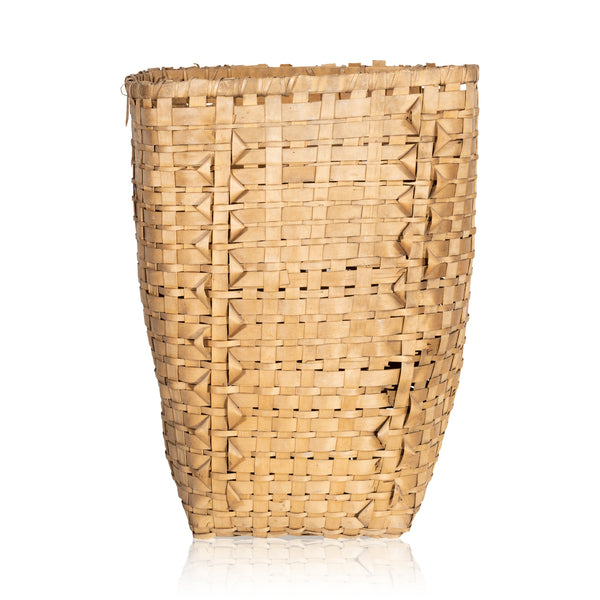 Winnebago Ash Splint Basket, Native, Basketry, Vertical