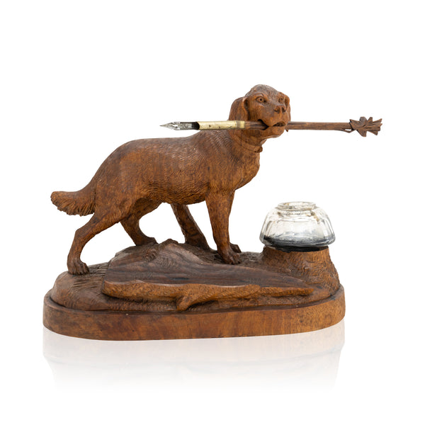 Black Forest Setter with Pen and Inkwell, Furnishings, Black Forest, Figure