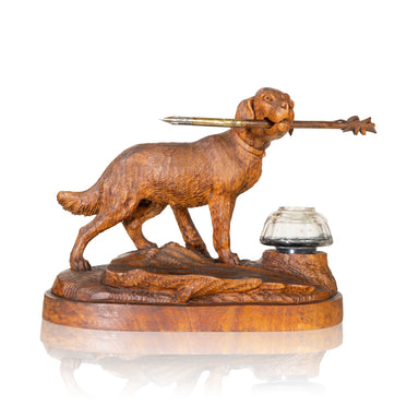 Black Forest Setter with Pen and Inkwell, Furnishings, Black Forest, Figure
