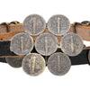 Navajo Sterling Dime and Leather Concho Belt