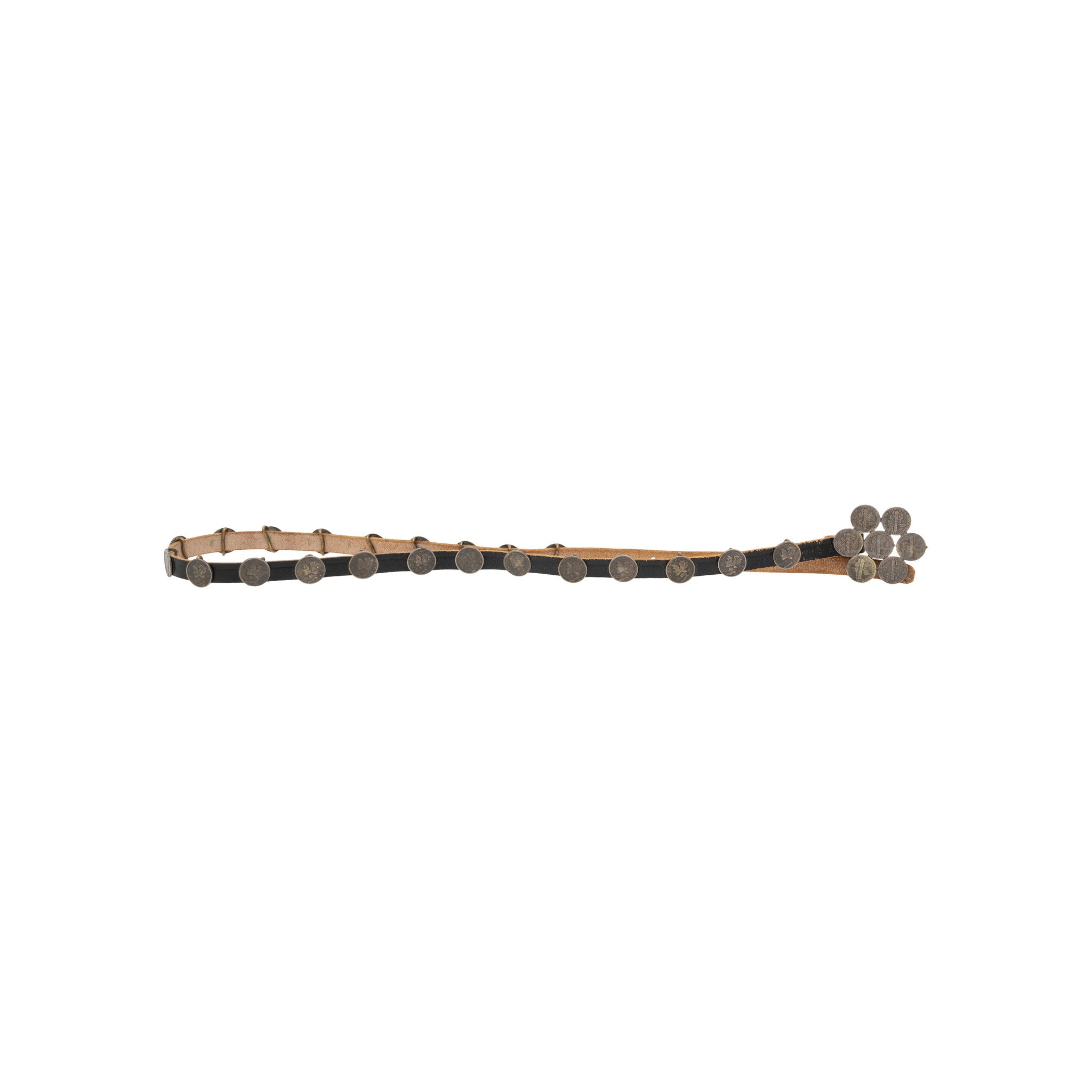 Navajo Sterling Dime and Leather Concho Belt