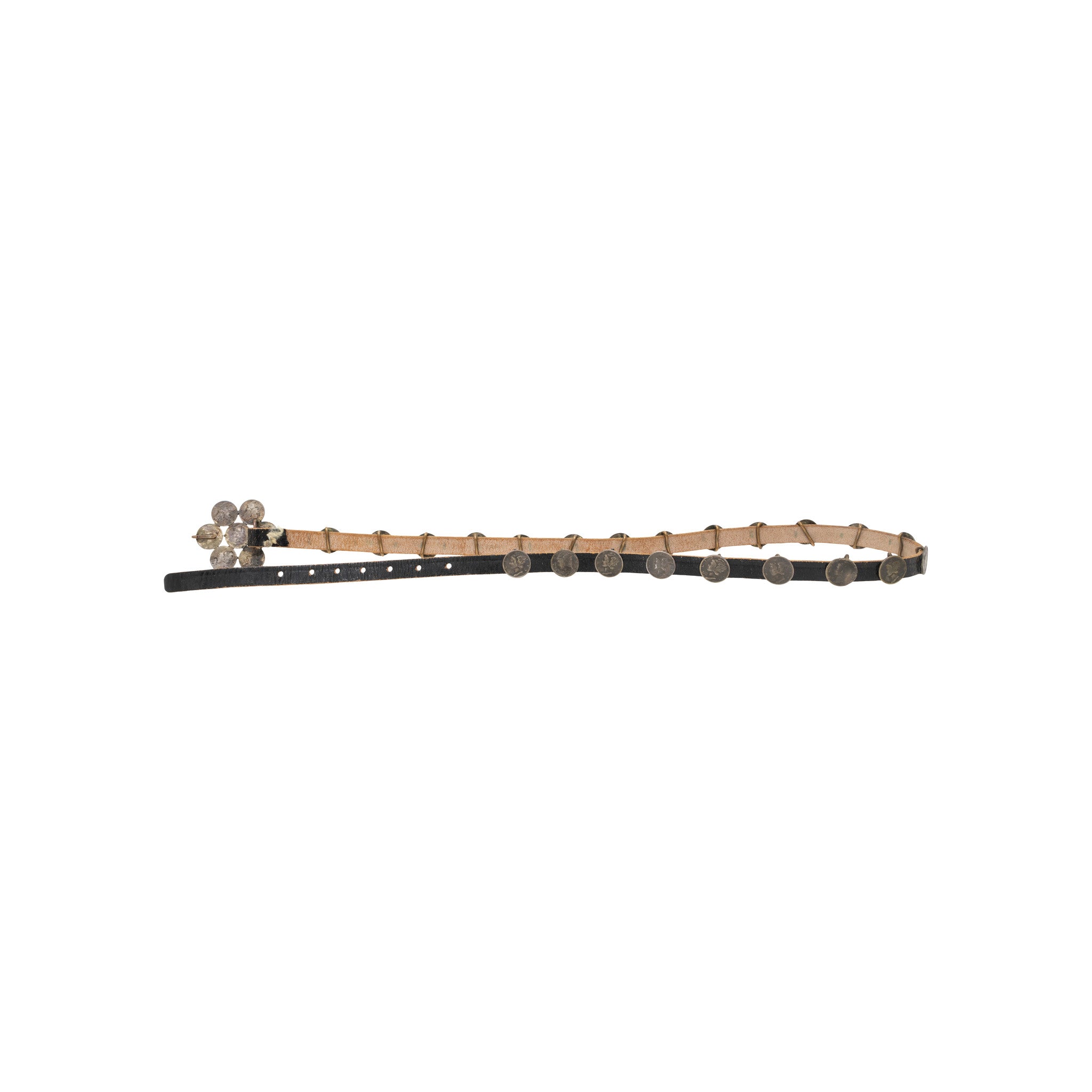 Navajo Sterling Dime and Leather Concho Belt