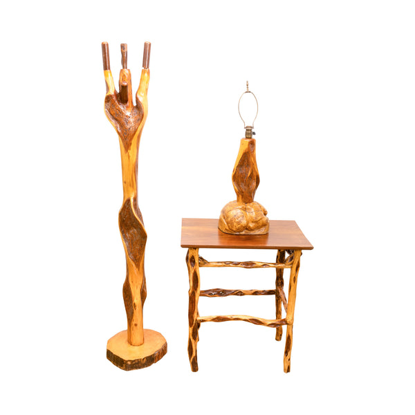 Three Piece Diamond Willow Set, Furnishings, Furniture, Table and Chair Set