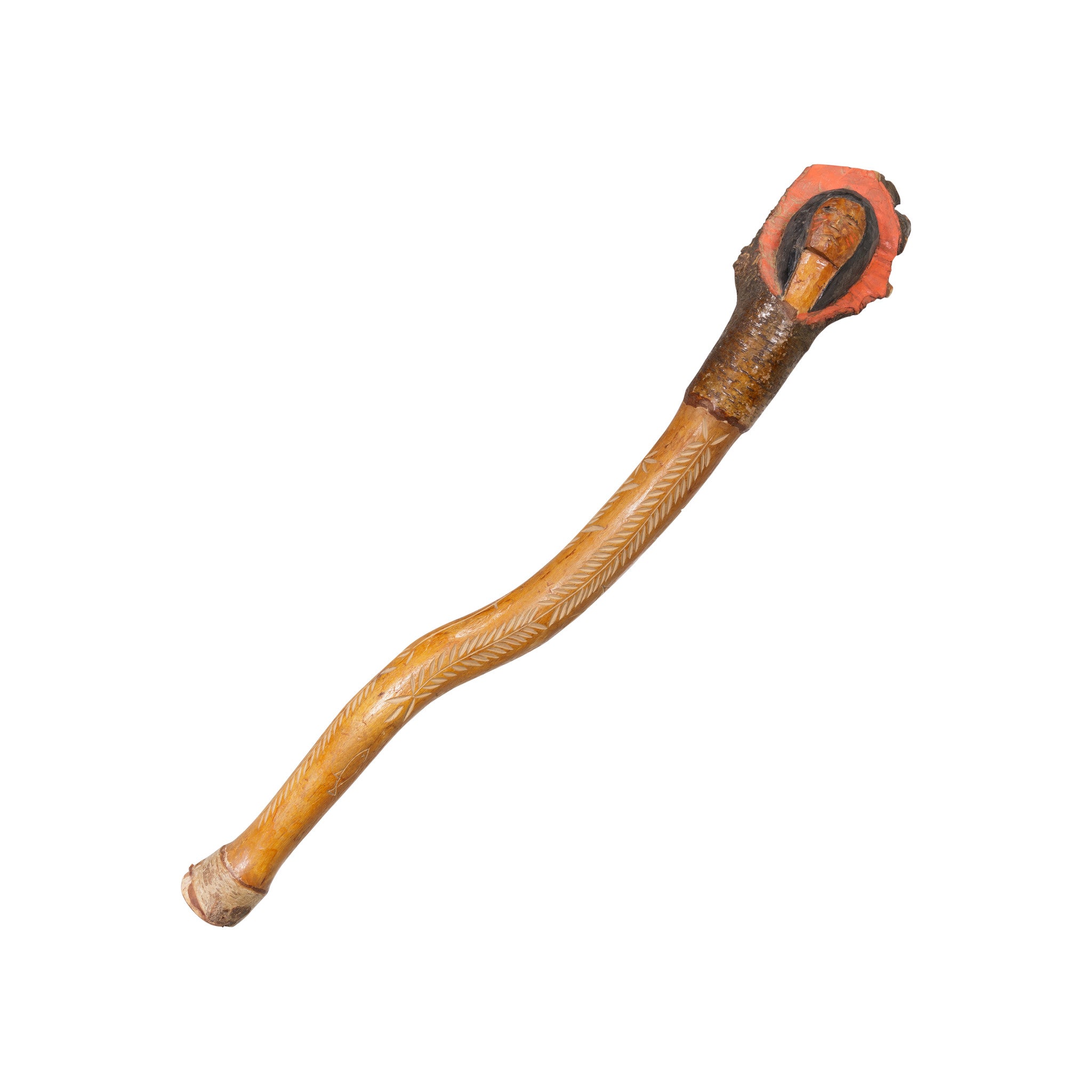 Penobscot Pictorial Wood Club, Native, Weapon, Club