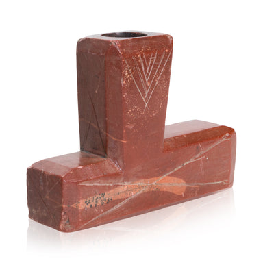 Santee Sioux T Pipe, Native, Pipe, Catlinite