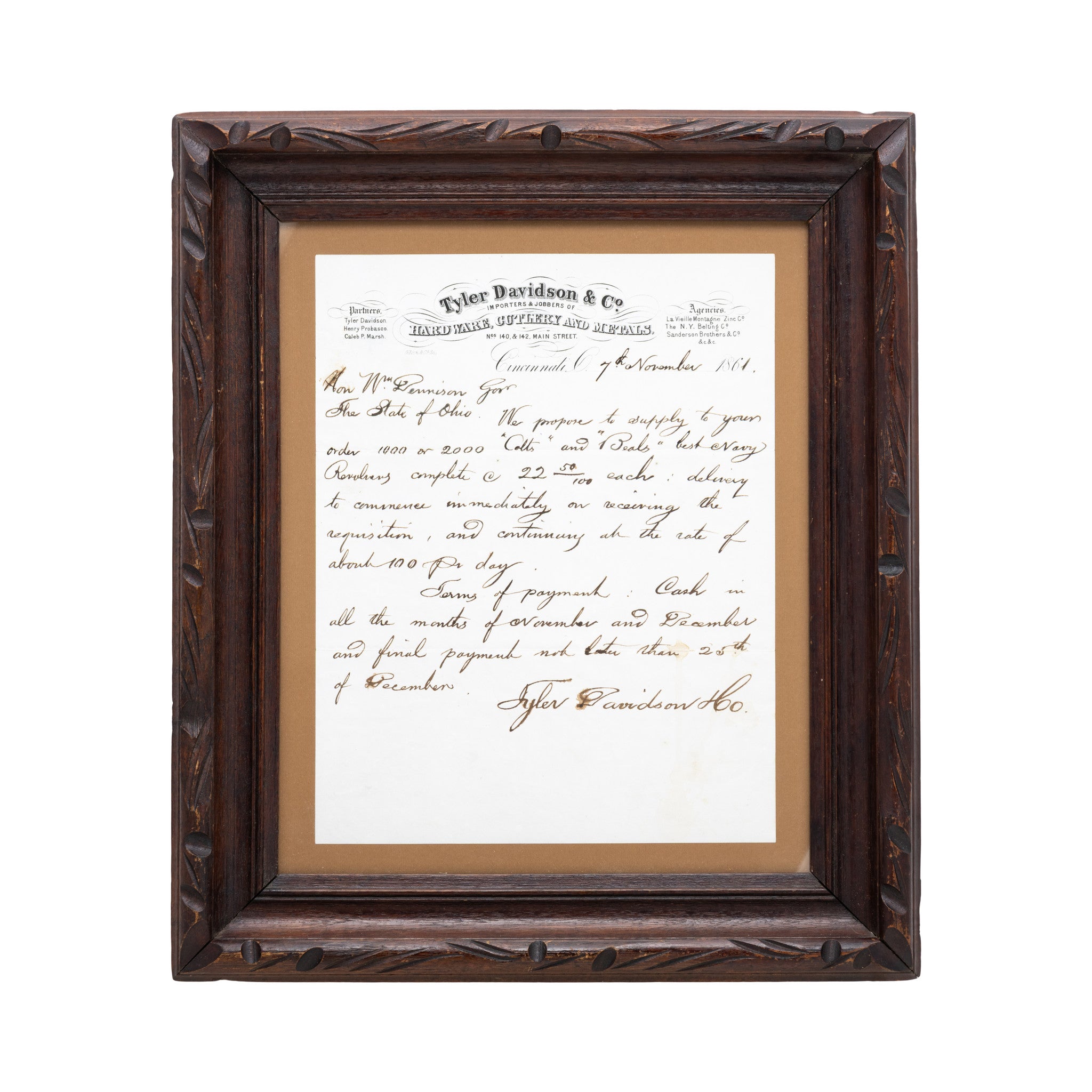 Civil War or Colt Collectible Letter, Firearms, Other, Other