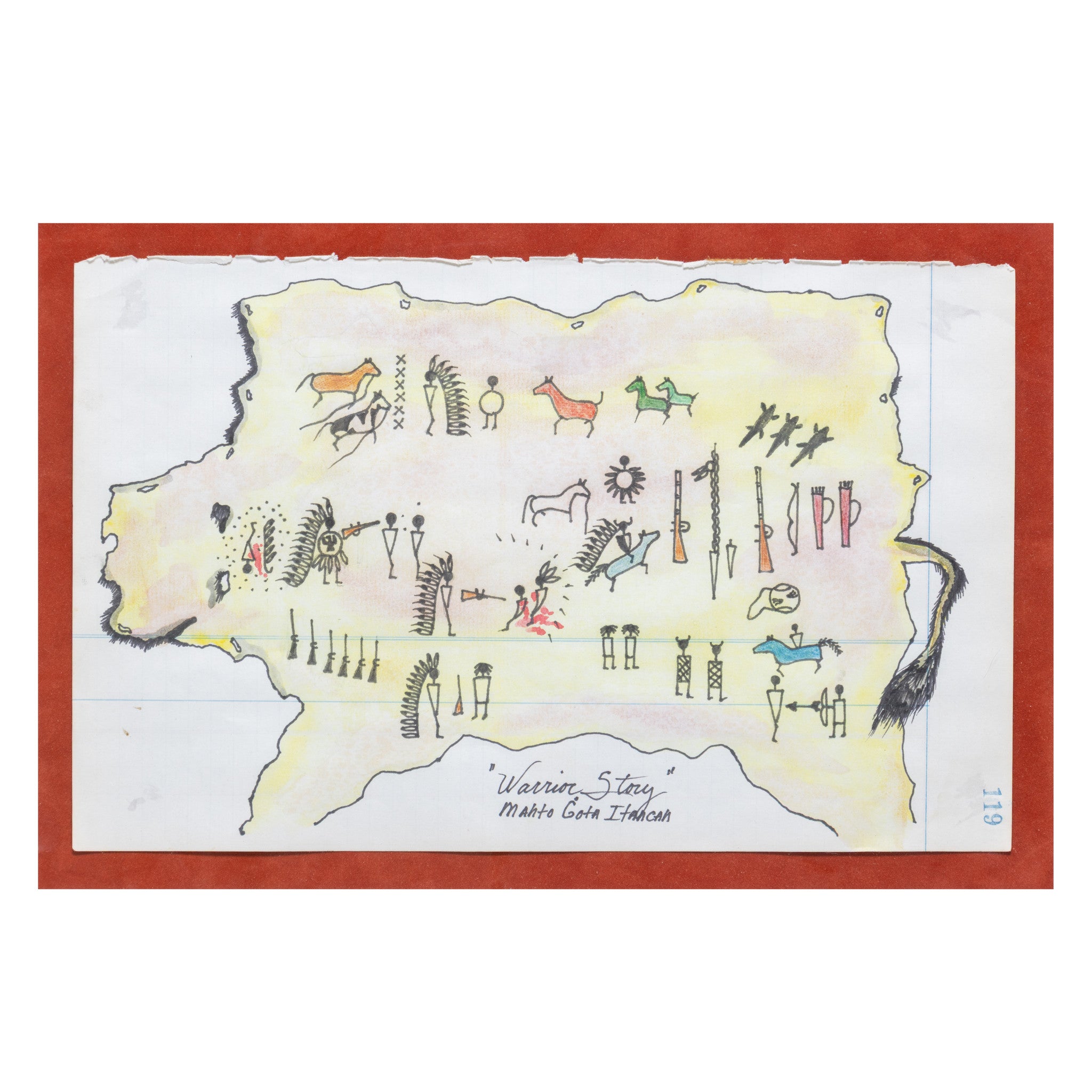 Hidatsa Warrior Story Ledger Drawing