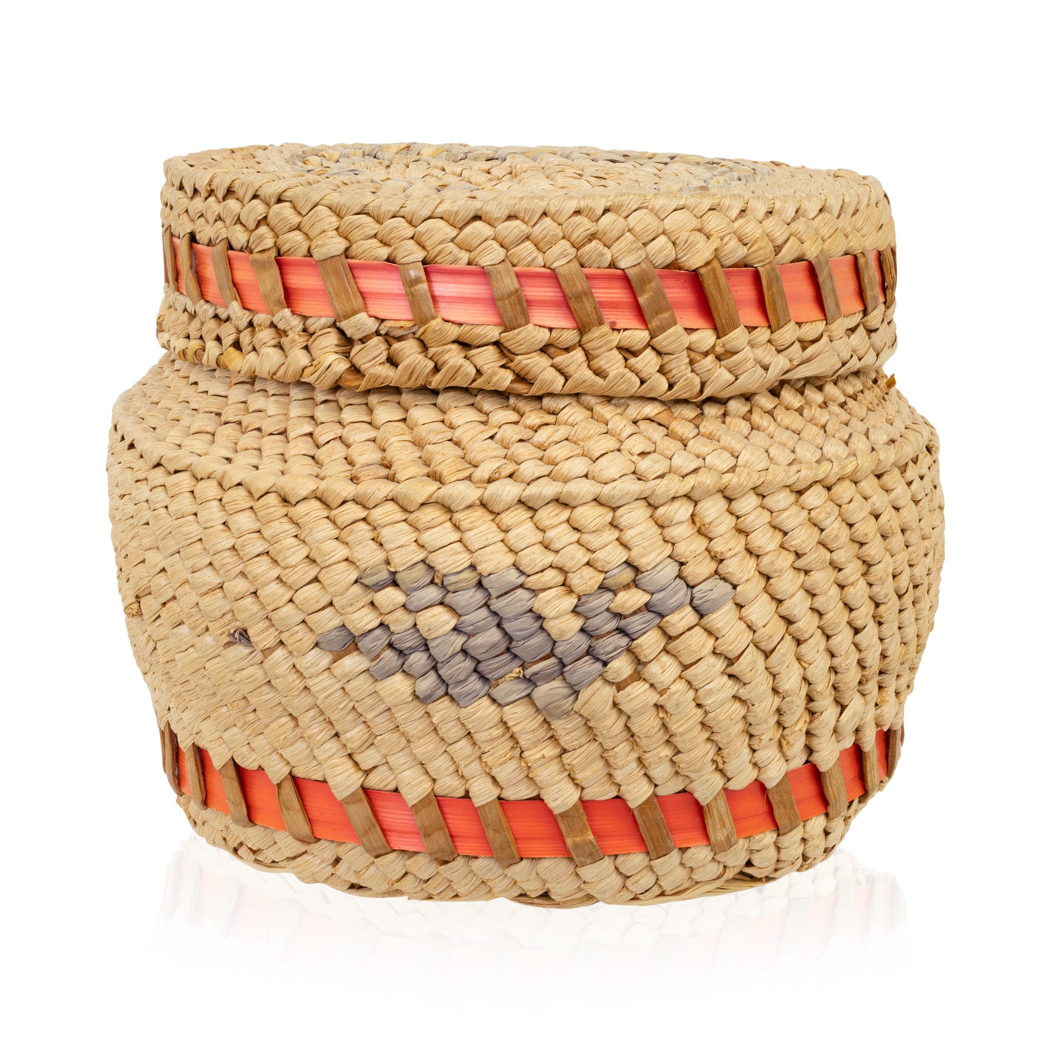 Makah Lidded Basket, Native, Basketry, Vertical