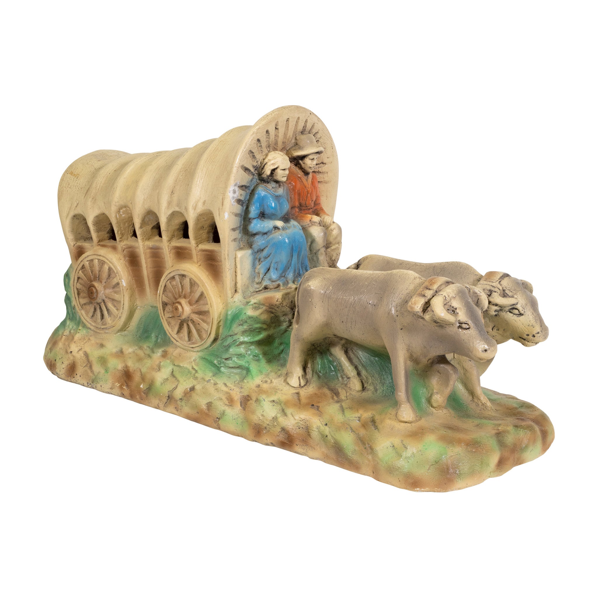 Chalkware Colored Wagon Table Lamp, Furnishings, Lighting, Table Lamp