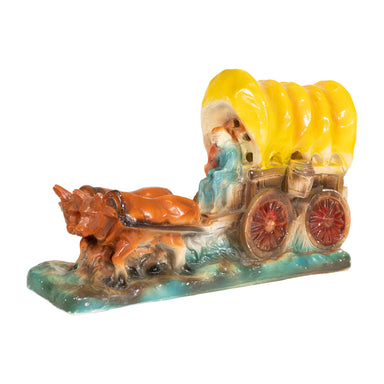 Chalkware Painted Chuck Wagon Table Lamp, Furnishings, Lighting, Table Lamp